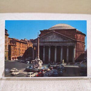 Vintage 1960's The Pantheon Marcus Agrippa Rome Italy Italian Postcard Unposted